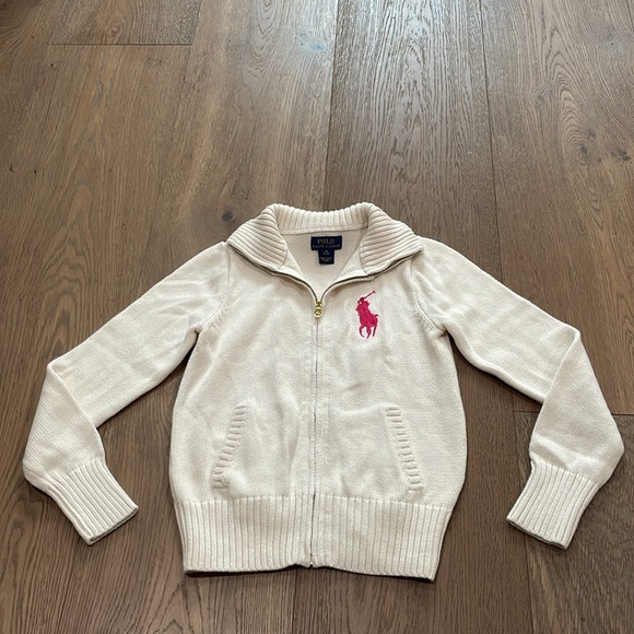 Polo Ralph Lauren Big Pony Full Zip Cardigan Sweater Size M (8-10) - Picture 1 of 10